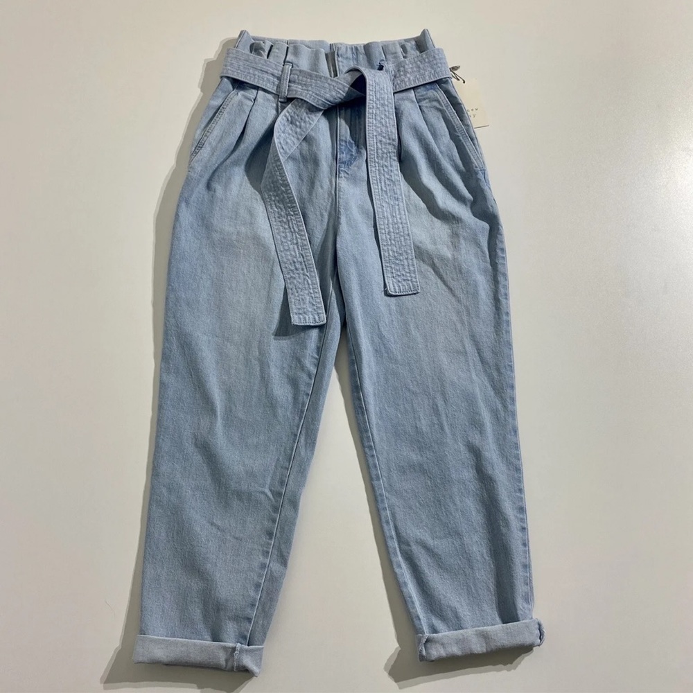 A New Day Paperbag Tie Waist High Waisted Jeans